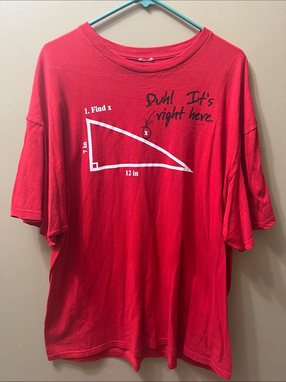 Gildan Red Men’s Short-Sleeve Tee with Math Graphic
